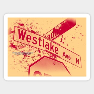 Westlake Avenue North Raspberry Creme Seattle Washington by Mistah Wilson Photography Sticker